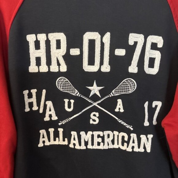 Heritage American Blue/Red varsity  jacket Lacrosse Embroidered‎ Patches 3XL - Picture 3 of 16